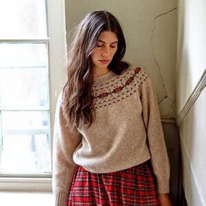 EUC Justine Tabak Fair Isle Sweater Size S
